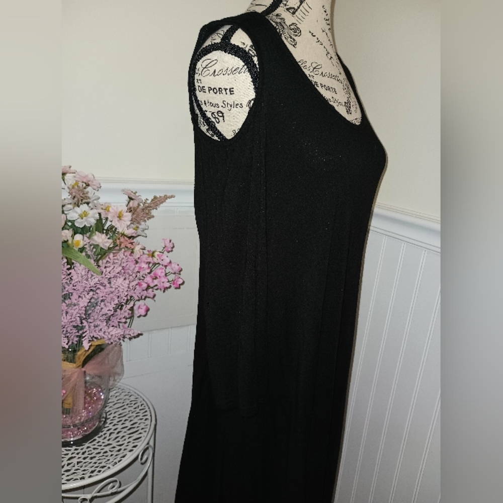 Womens Nine 1 Eight Black Open Shoulder Dress, Size Medium - Picture 2 of 12